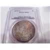 Image 1 : 1878-CC PCGS MS-63 MORGAN SILVER DOLLAR RAINBOW TONED REVERSE