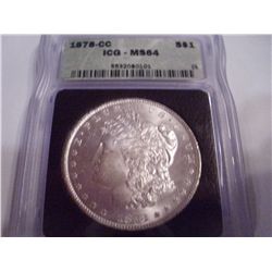 1878-CC ICG MS-64 MORGAN SILVER DOLLAR