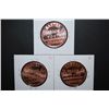 Image 2 : 2011 Barter Trade Tokin-Live Free Or Die Copper Round; Lot of 3; .999 Fine Copper 1 Oz.; EST. $10-15