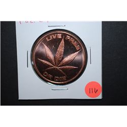 2011 Barter Trade Tokin-Live Free Or Die Copper Round; .999 Fine Copper 1 Oz.; EST. $5-10