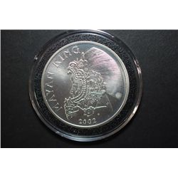 2002 Belize "Mayan King" $1 Foreign Coin; 1oz Fine Silver; EST. $40-50