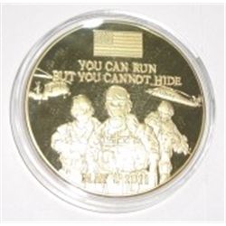 1 TROY oz GOLD CLAD ROUND .999 FINE CLAD 100 MILS *RARE 2011 YOU CAN RUN BUT YOU CANNOT HIDE* COIN!!