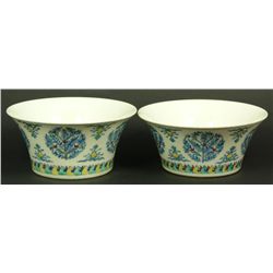 Pr OF 18th C CHINESE DOU CHAI PORCELAIN BOWLS