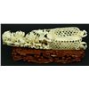 Image 1 : FINE CHINESE CARVED IVORY CRAB NET SCULPTURE