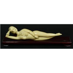 CHINESE IVORY DOCTOR'S LADY WITH MOVING BRACELET