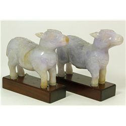 Pr OF LAVENDER JADEITE MODELS OF MYTHICAL BEASTS