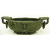 Image 5 : CHINESE SPINACH GREEN JADE MARRIAGE BOWL