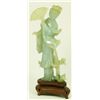 Image 1 : CHINESE PALE GREEN JADEITE FIGURE OF MAIDEN