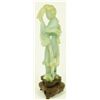 Image 4 : CHINESE PALE GREEN JADEITE FIGURE OF MAIDEN
