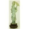 Image 6 : CHINESE PALE GREEN JADEITE FIGURE OF MAIDEN