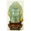 Image 1 : GREEN AND RUSSET JADEITE FIGURE OF HOTEI