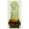 Image 4 : GREEN AND RUSSET JADEITE FIGURE OF HOTEI