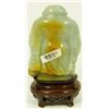 Image 5 : GREEN AND RUSSET JADEITE FIGURE OF HOTEI
