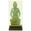 Image 1 : CHINESE GREEN JADEITE SEATED BUDDHA FIGURE