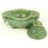 Image 4 : CHINESE CARVED JADEITE TRIPOD CENSER WITH COVER