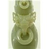 Image 5 : CHINESE GREENISH GREY JADE JAR WITH FOO DOG
