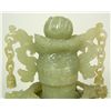 Image 2 : CHINESE GREENISH WHITE JADE REVOLCING VASE & COVER