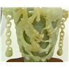 Image 3 : CHINESE GREENISH WHITE JADE REVOLCING VASE & COVER