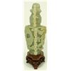 Image 4 : CHINESE GREENISH WHITE JADE REVOLCING VASE & COVER