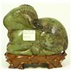 Image 4 : CHINESE MOTTLED JADE CARVING OF RECUMBENT RAM