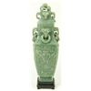 Image 1 : CHINESE JADEITE SQUARE BALUSTER VASE w FINIAL