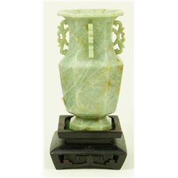 CHINESE JADEITE OCTAGONAL BALUSTER VASE