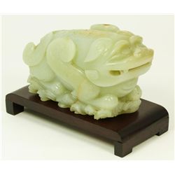 CHINESE WHITE JADEITE MYTHOLOGICAL BEAST
