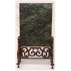 Image 1 : CHINESE HIGH RELIEF SPINACH JADE TABLE SCREEN
