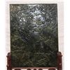 Image 5 : CHINESE HIGH RELIEF SPINACH JADE TABLE SCREEN