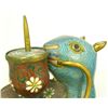 Image 2 : PAIR OF CLOISONNE ANIMAL FORM CANDLE HOLDERS