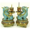 Image 3 : PAIR OF CLOISONNE ANIMAL FORM CANDLE HOLDERS