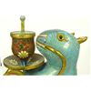 Image 4 : PAIR OF CLOISONNE ANIMAL FORM CANDLE HOLDERS