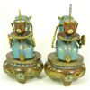 Image 5 : PAIR OF CLOISONNE ANIMAL FORM CANDLE HOLDERS