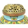 Image 4 : CHINEST CLOISONNE TRIPOD CENSOR WITH FINIAL COVER