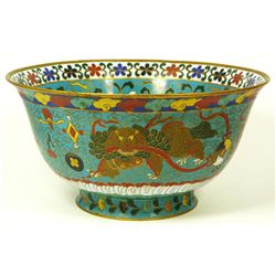 19th CENTURY CHINESE CLOISONNE ENAMEL BOWL