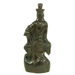 18th CENTURY CHINESE ZITAN WOOD QUAN YIN FIGURE