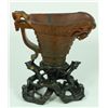 Image 1 : CHINESE CARVED RHINOCEROS HORN DRAGON LIBATION CUP