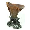 Image 2 : CHINESE CARVED RHINOCEROS HORN DRAGON LIBATION CUP