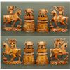 Image 7 : CHINESE PALATIAL CARVED IVORY CHESS SET WITH BOX