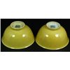 Image 4 : Pr 19th C YELLOW GROUND ANHUA DRAGON BOWLS