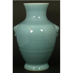 18th C CHINESE POWDER BLUE PORCELAIN VASE