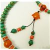 Image 2 : 3 CHINESE BEADED NECKLACES RED CORAL LAPIS TURQ