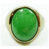 Image 1 : 14K YELLOW GOLD GENTS JADEITE CABOCHON RING