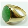 Image 4 : 14K YELLOW GOLD GENTS JADEITE CABOCHON RING