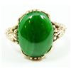 Image 1 : 10K ROSE GOLD APPLE GREEN JADE CABOCHON RING