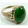 Image 2 : 10K ROSE GOLD APPLE GREEN JADE CABOCHON RING