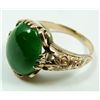 Image 4 : 10K ROSE GOLD APPLE GREEN JADE CABOCHON RING