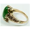 Image 5 : 10K ROSE GOLD APPLE GREEN JADE CABOCHON RING