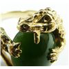 Image 4 : A CHINESE 14K YG CARVED JADE CABOCHON RING