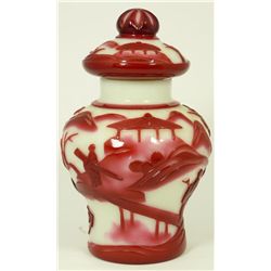 19th CENTURY CHINESE PEKING GLASS GINGER JAR